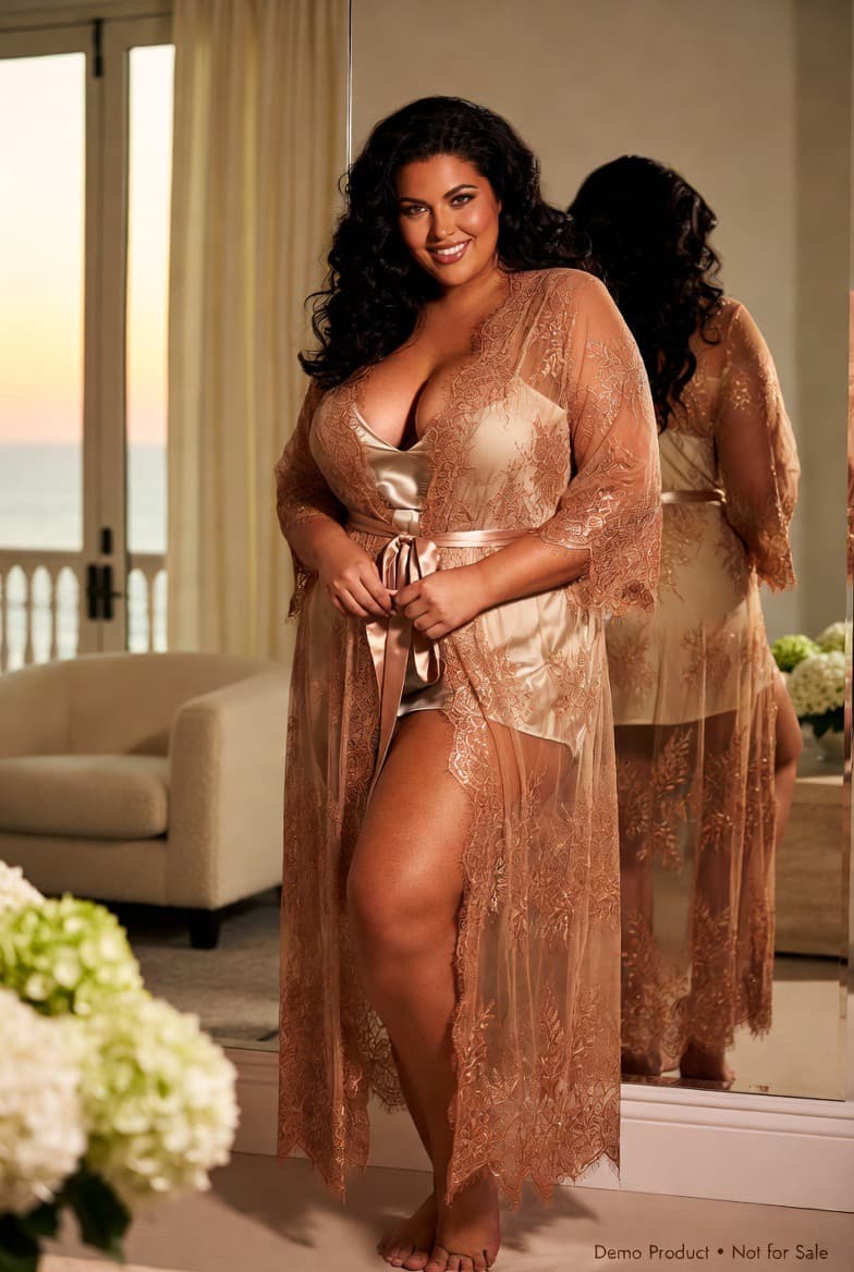 Copper Bronze Lace Robe