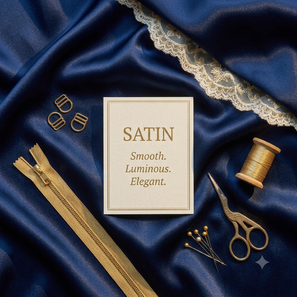 Satin lingerie fabric education artwork
