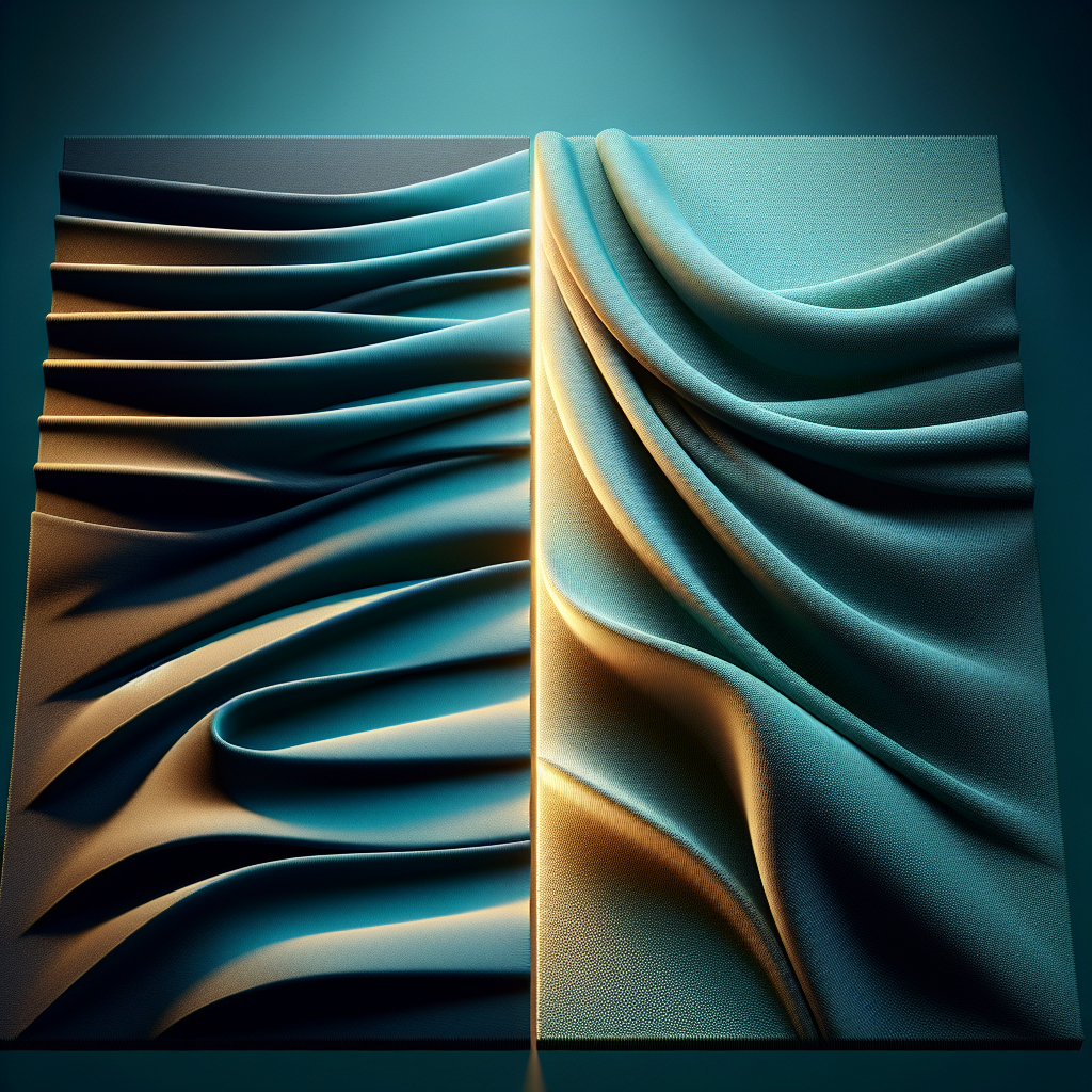 Side-by-side comparison of fabric elasticity: springy vs relaxed.